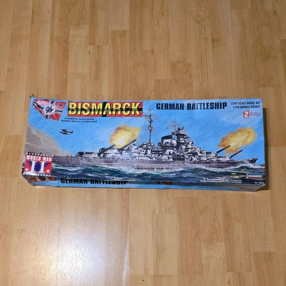 Lindberg Bismarck WW 2 German Battleship Kit # 70825 Open Box Sealed Bag